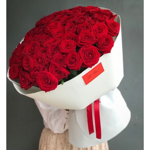 Купить на заказ Букет из 51 красной розы с доставкой в Туркестане