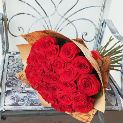 Купить на заказ Букет из 31 красной розы с доставкой в Туркестане